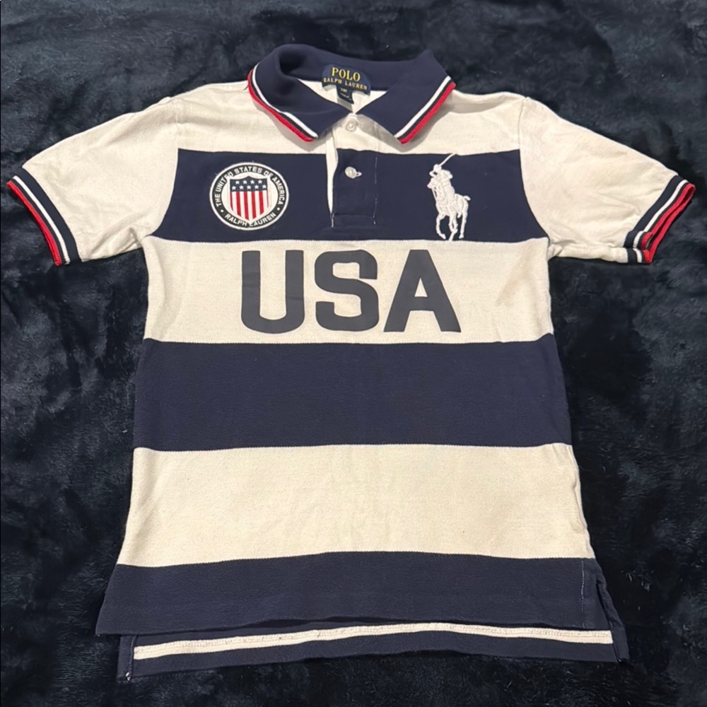 Polo by Ralph Lauren Navy/White/Red Striped Polo Shirt.. SIZE S (8)